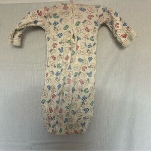 Dundee Natural Baby Sleep Gown Hooded Newborn Cotton Vintage Bears‎